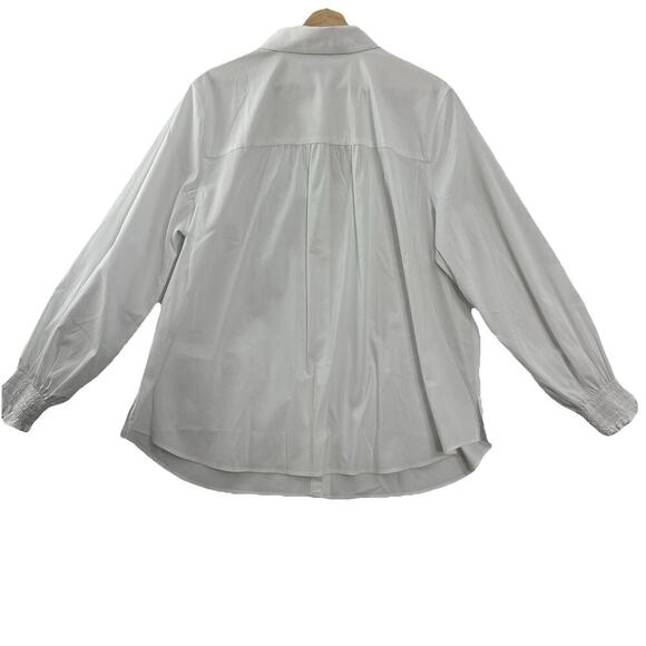 New Foxcroft Button Front Non Iron Shirt Womens 1X White Capsule Office Career - Picture 5 of 13